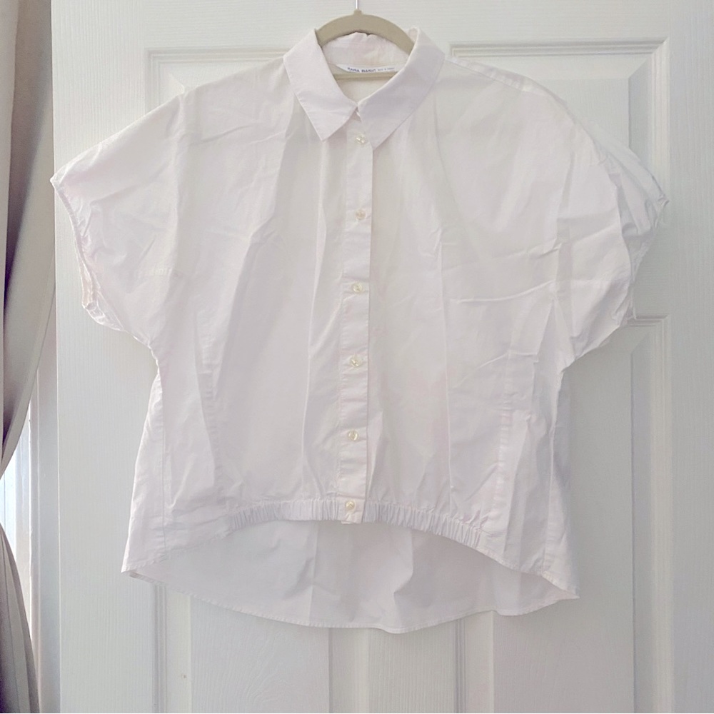 Zara Basic White Button Up Blouse - image 2